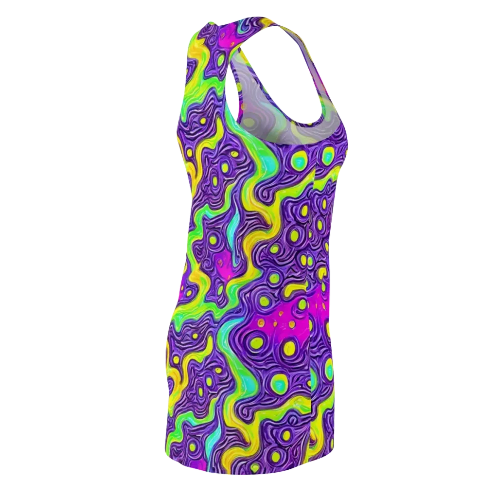 Psychedelic Pulse on Racerback Dress — Back Side