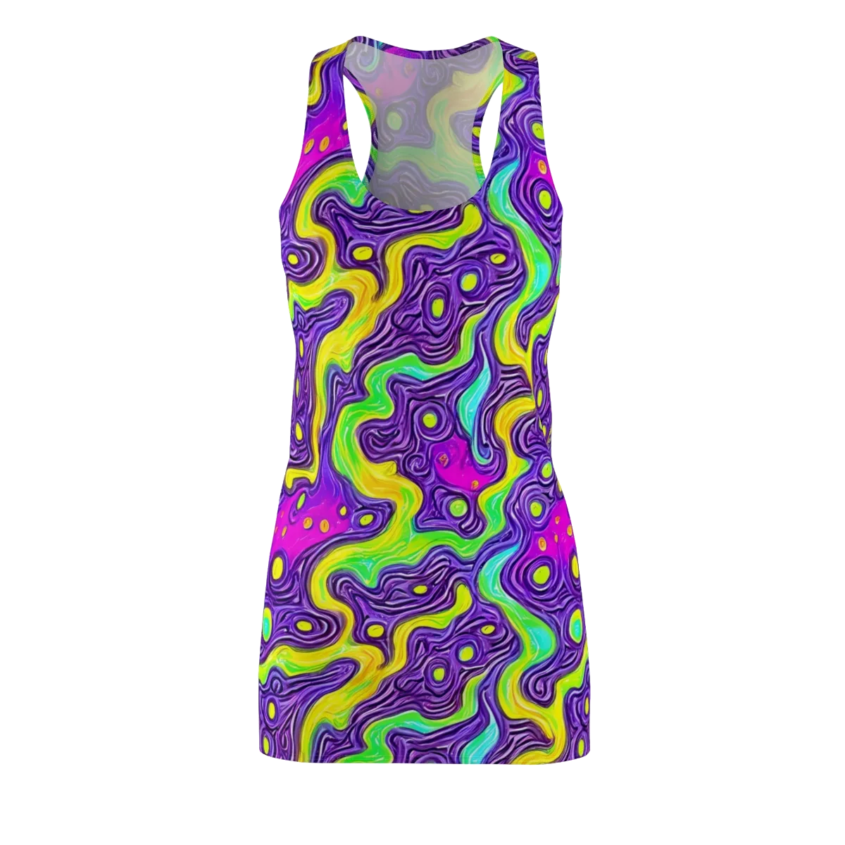 Psychedelic Pulse on Racerback Dress — Front
