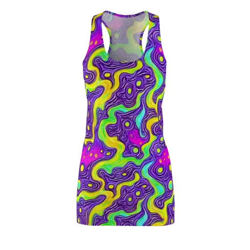 Psychedelic Pulse on a Racerback Dress