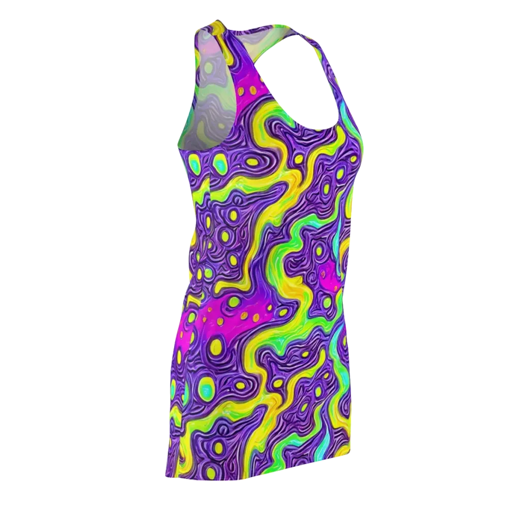 Psychedelic Pulse on Racerback Dress — Front Side