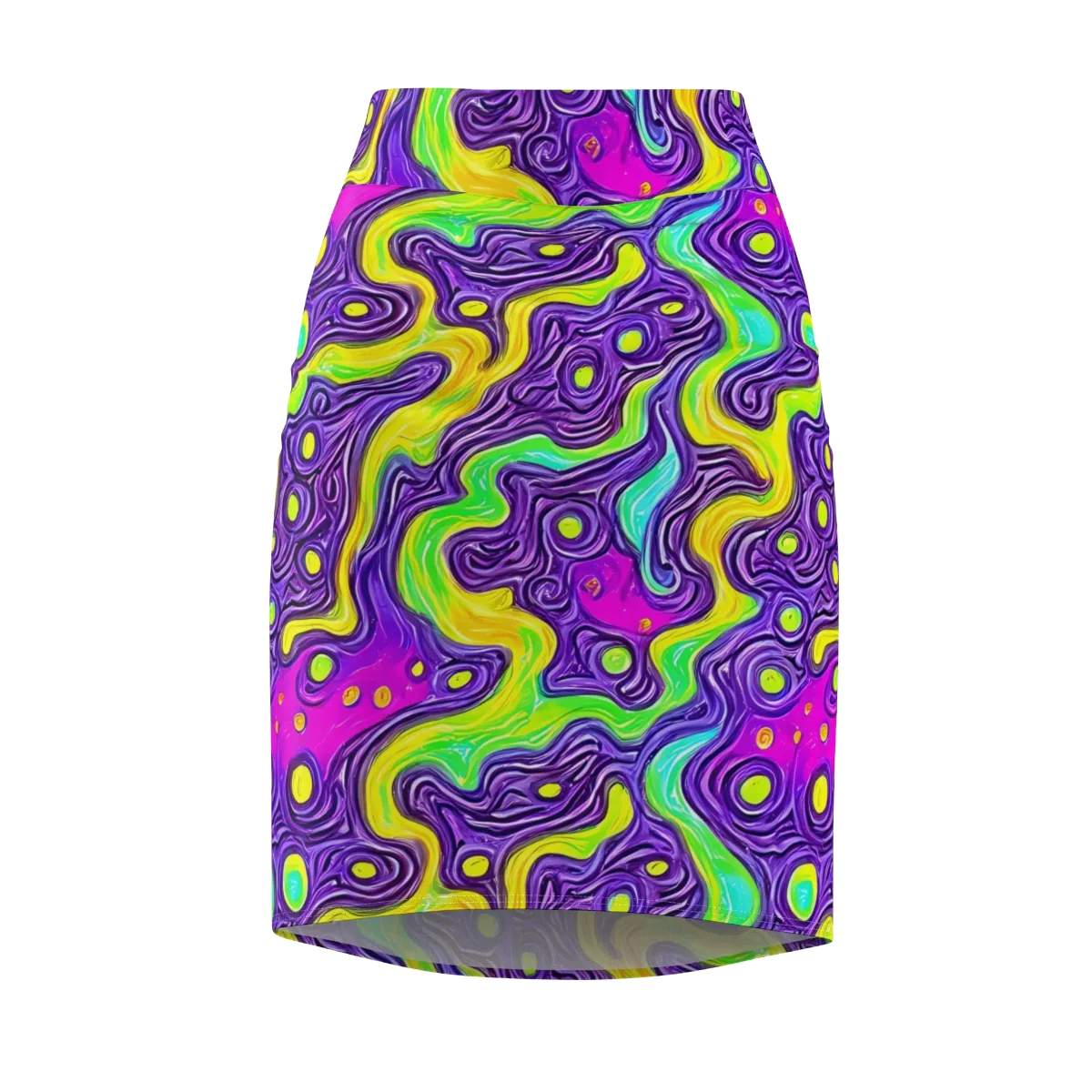Psychedelic Pulse on Pencil Skirt — Front