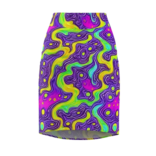 Psychedelic Pulse on a Pencil Skirt