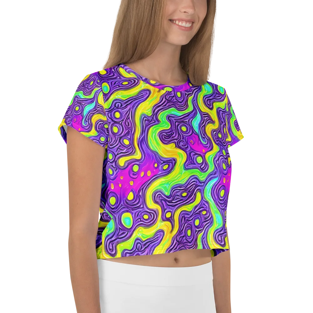 Psychedelic Pulse on Crop Tee — Right