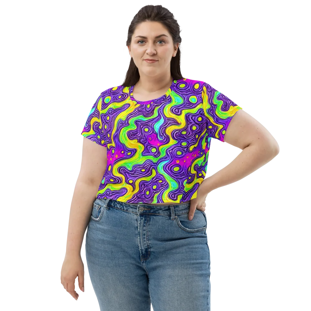 Psychedelic Pulse on Crop Tee — Front