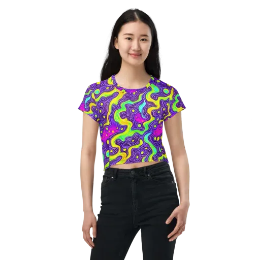 Psychedelic Pulse on a Crop Tee