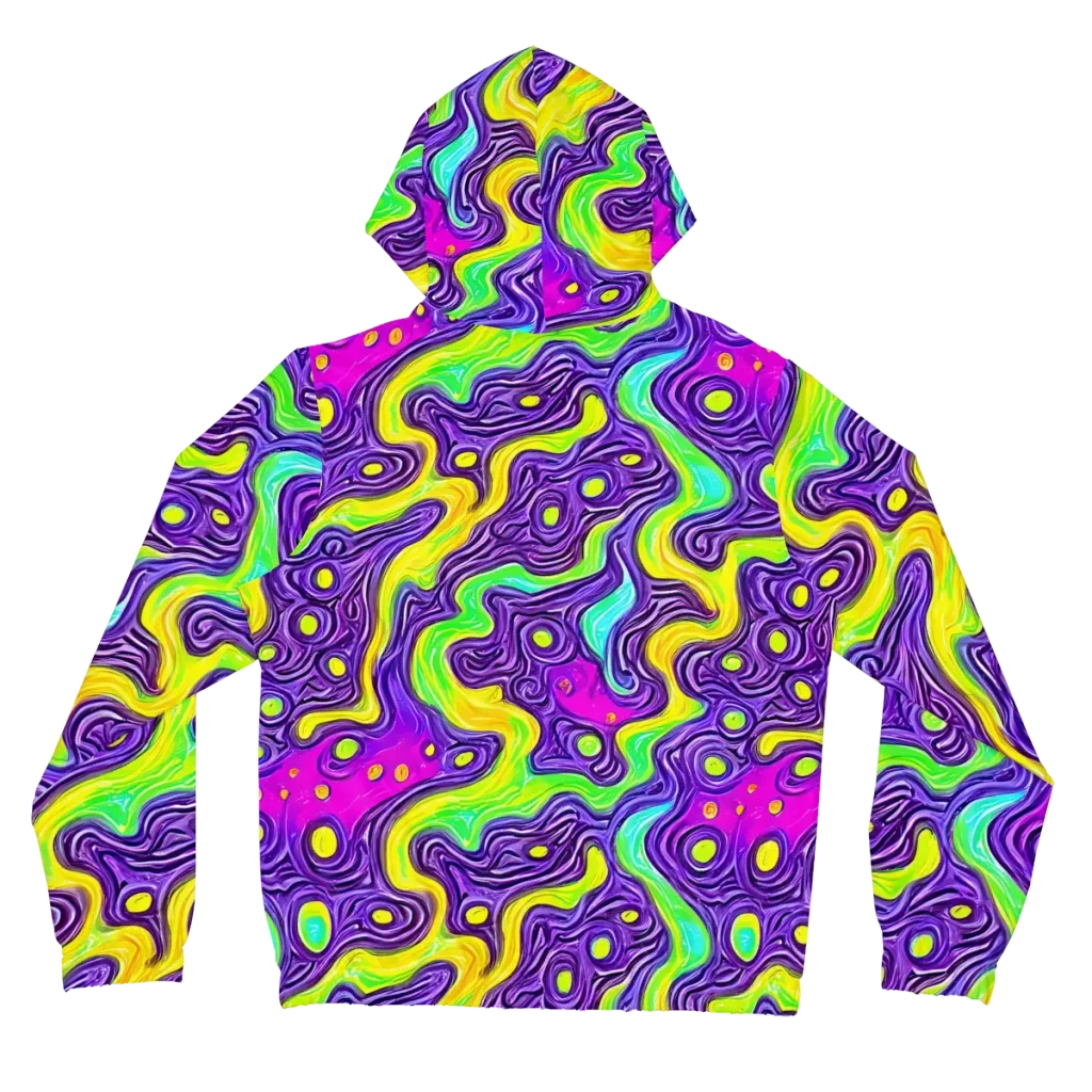 Psychedelic Pulse on Women's Full-Zip Hoodie — Back