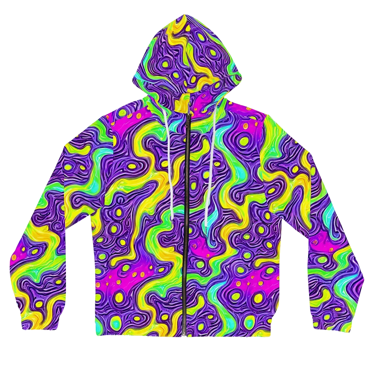 Psychedelic Pulse on Women's Full-Zip Hoodie — Front