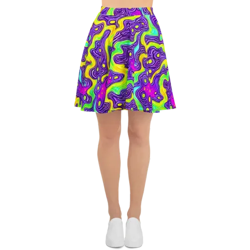 Psychedelic Pulse on a Skater Skirt