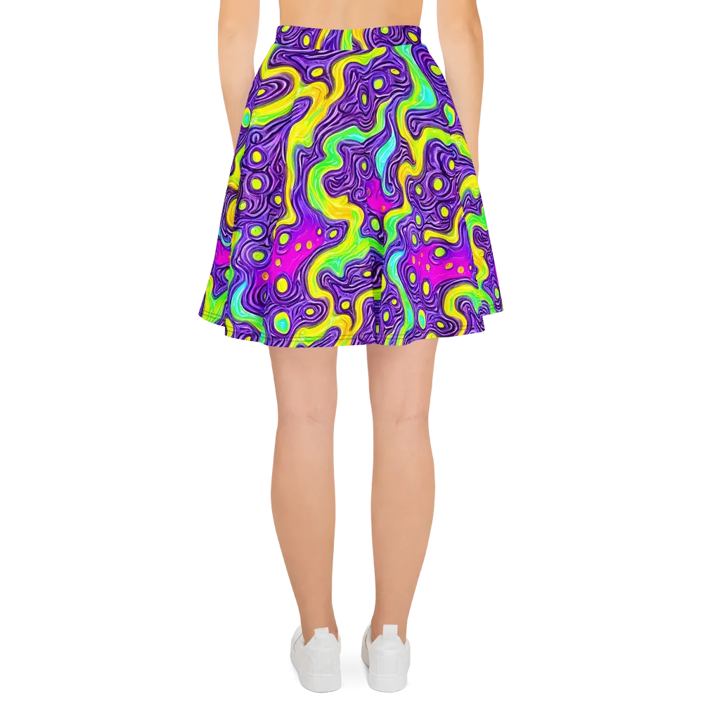 Psychedelic Pulse on Skater Skirt — Back