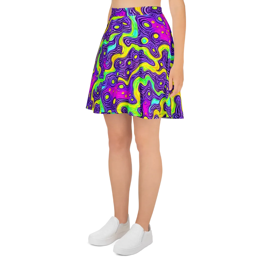 Psychedelic Pulse on Skater Skirt — Left