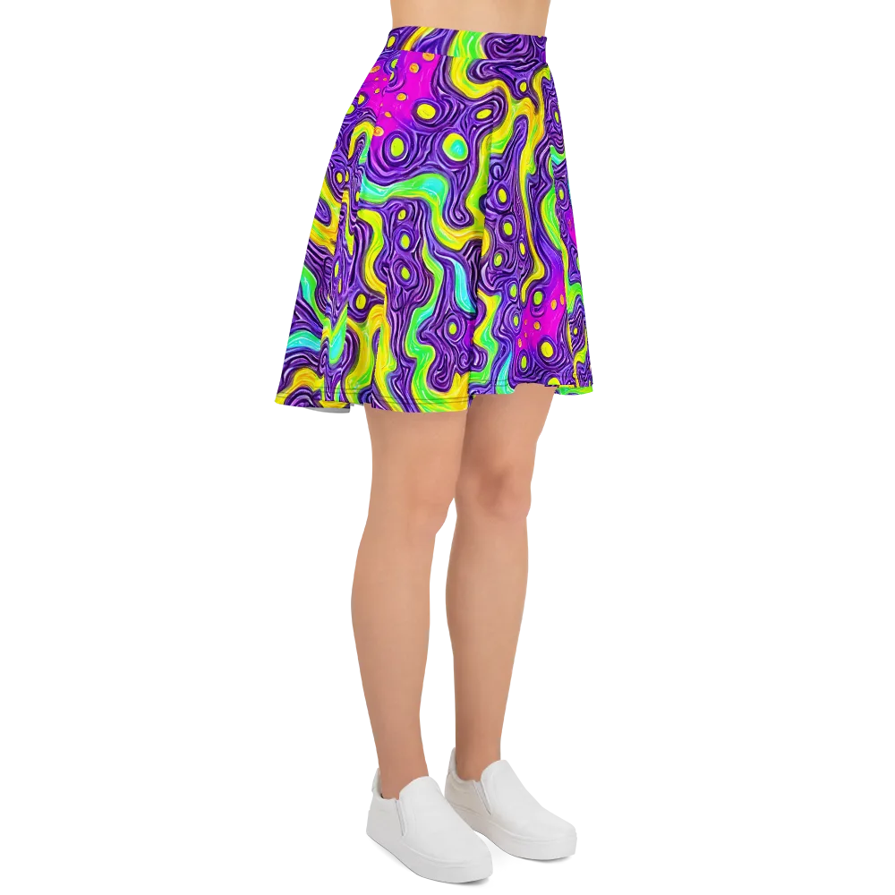 Psychedelic Pulse on Skater Skirt — Right