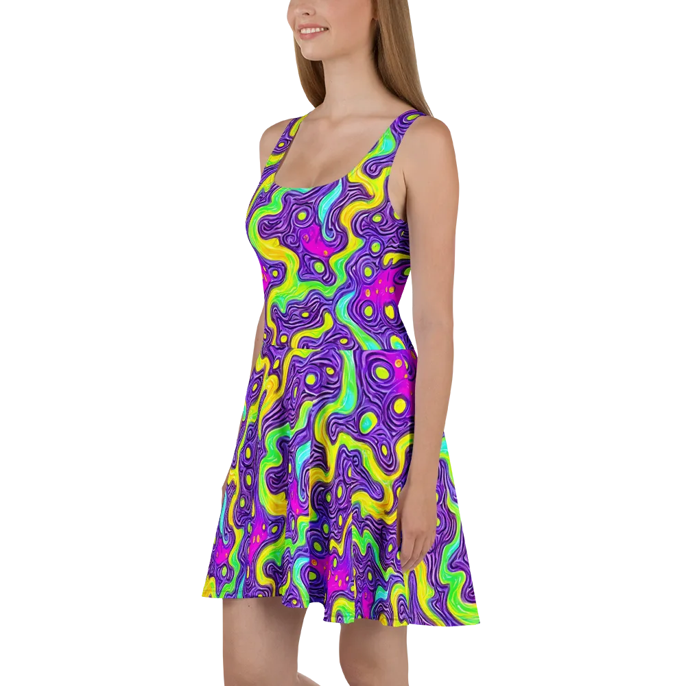 Psychedelic Pulse on Skater Dress — Left