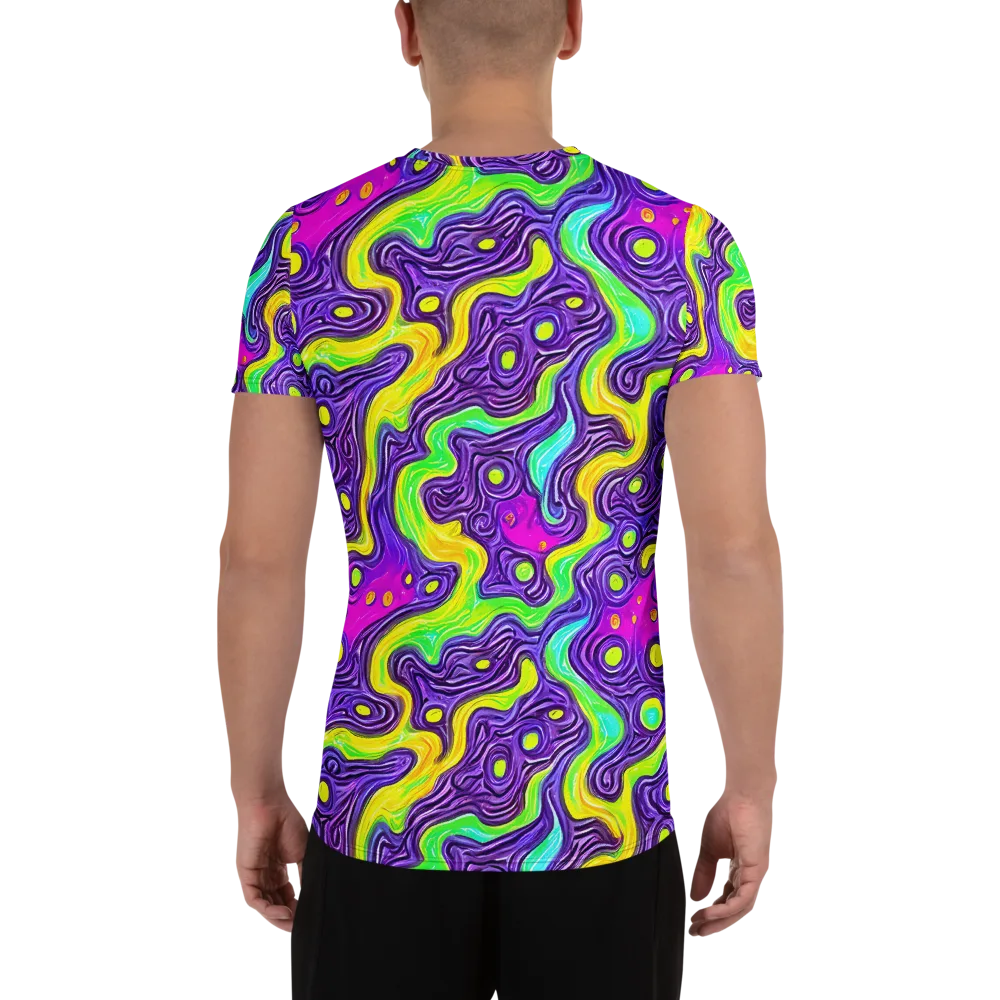 Psychedelic Pulse on Men's Athletic T-Shirt — Back