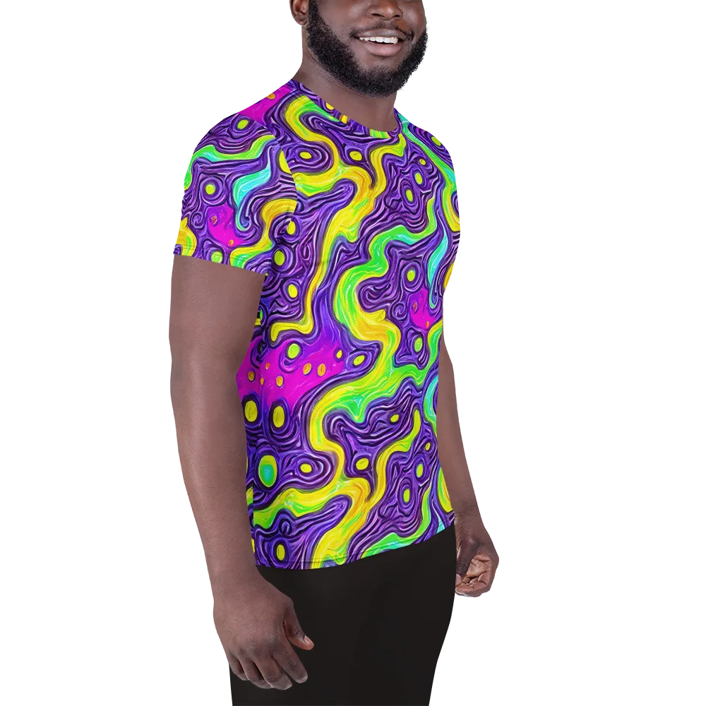 Psychedelic Pulse on Men's Athletic T-Shirt — Right