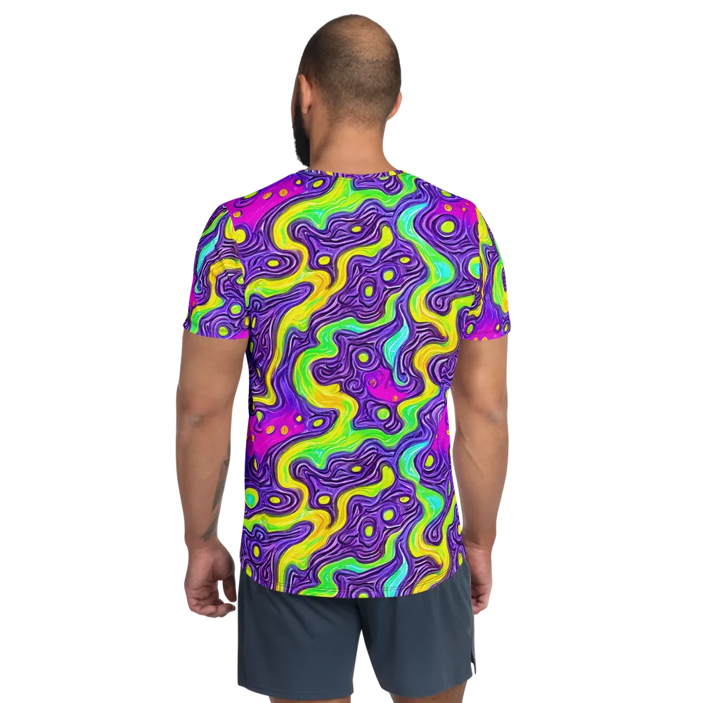 Psychedelic Pulse on Men's Athletic T-Shirt — Back