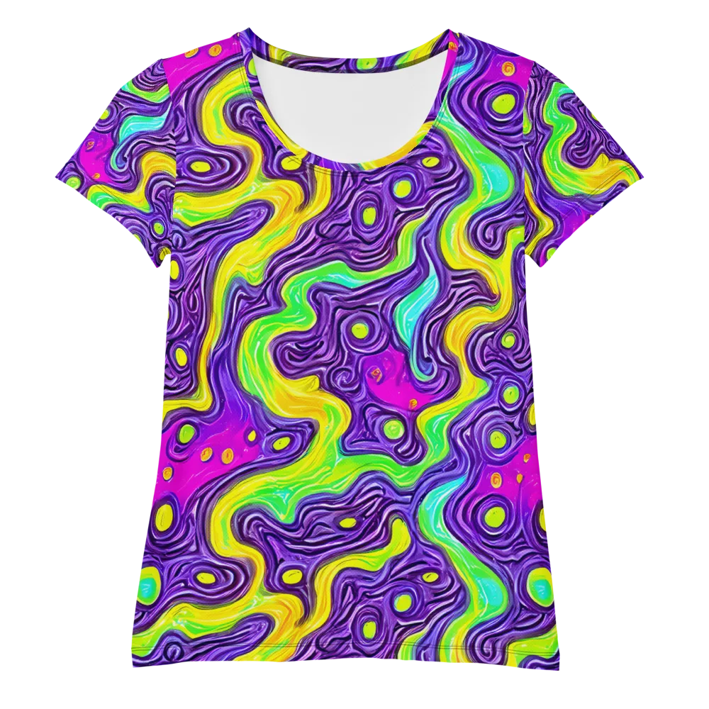 Psychedelic Pulse on Women's Athletic T-Shirt — Front