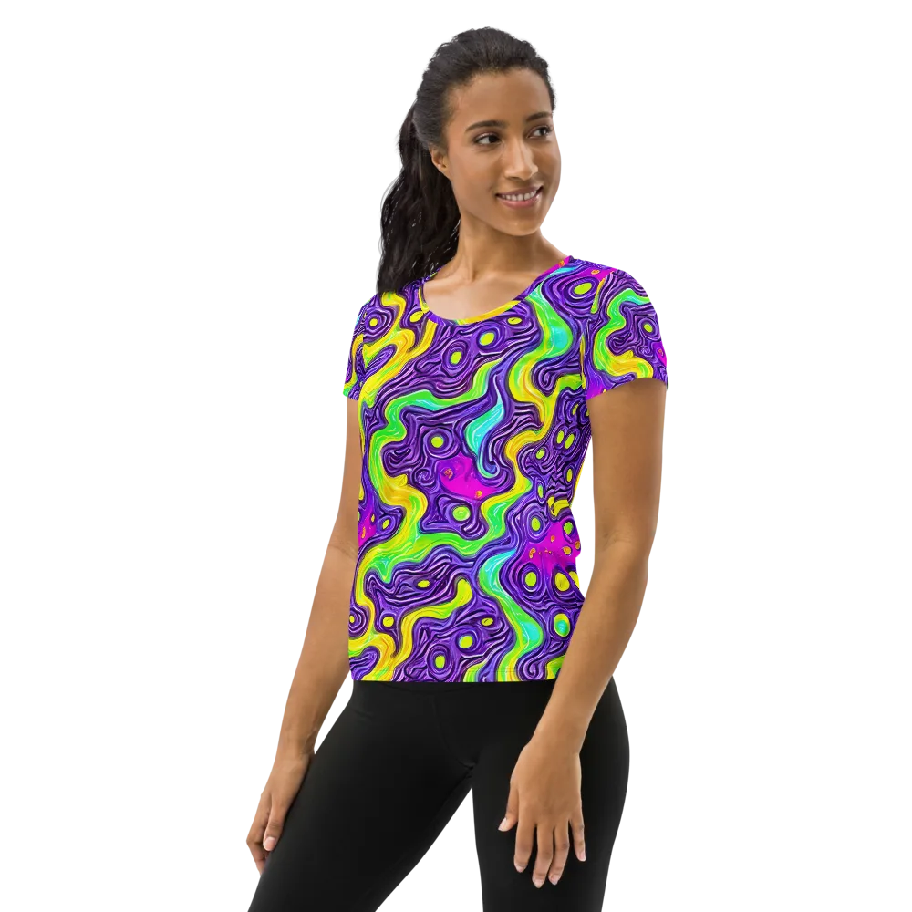 Psychedelic Pulse on Women's Athletic T-Shirt — Left