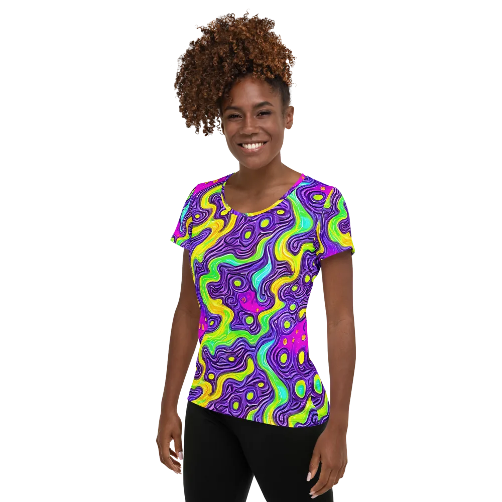 Psychedelic Pulse on Women's Athletic T-Shirt — Left