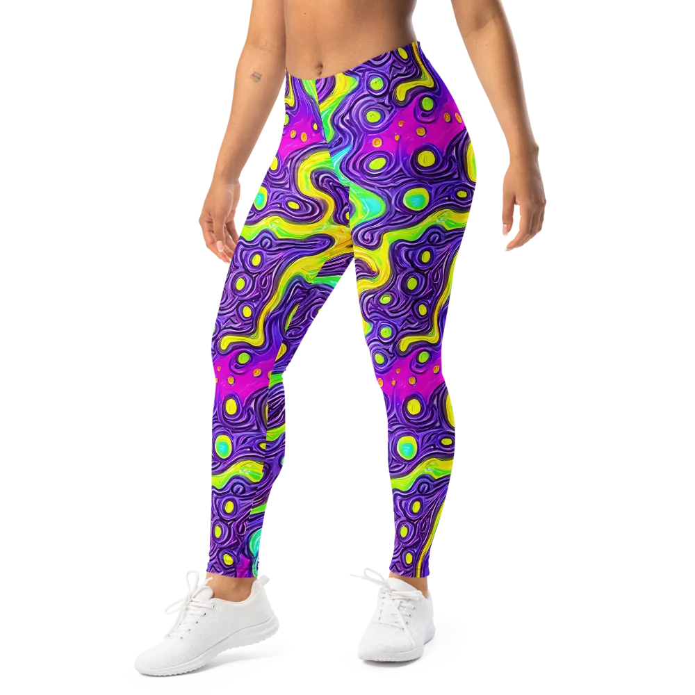 Psychedelic Pulse on Leggings — Left Front
