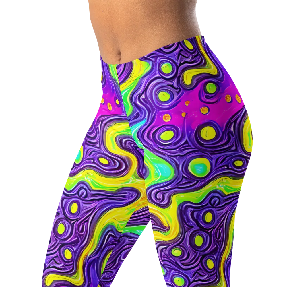 Psychedelic Pulse on Leggings — Left Front