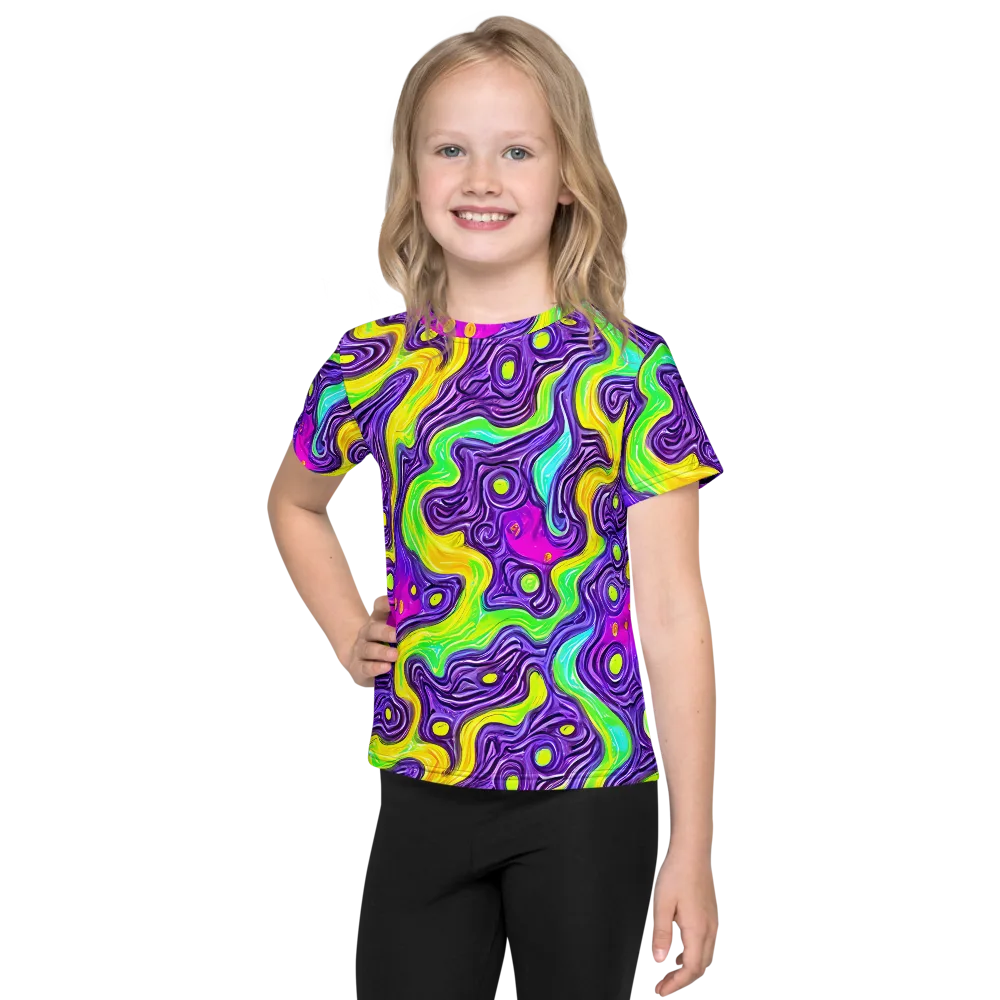 Psychedelic Pulse on Kids Crew Neck T-Shirt — Front