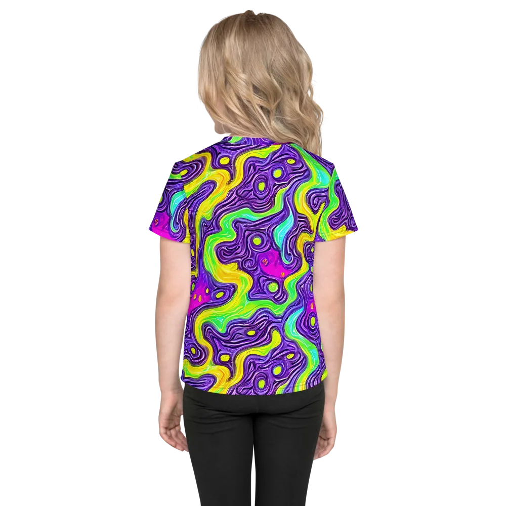 Psychedelic Pulse on Kids Crew Neck T-Shirt — Back