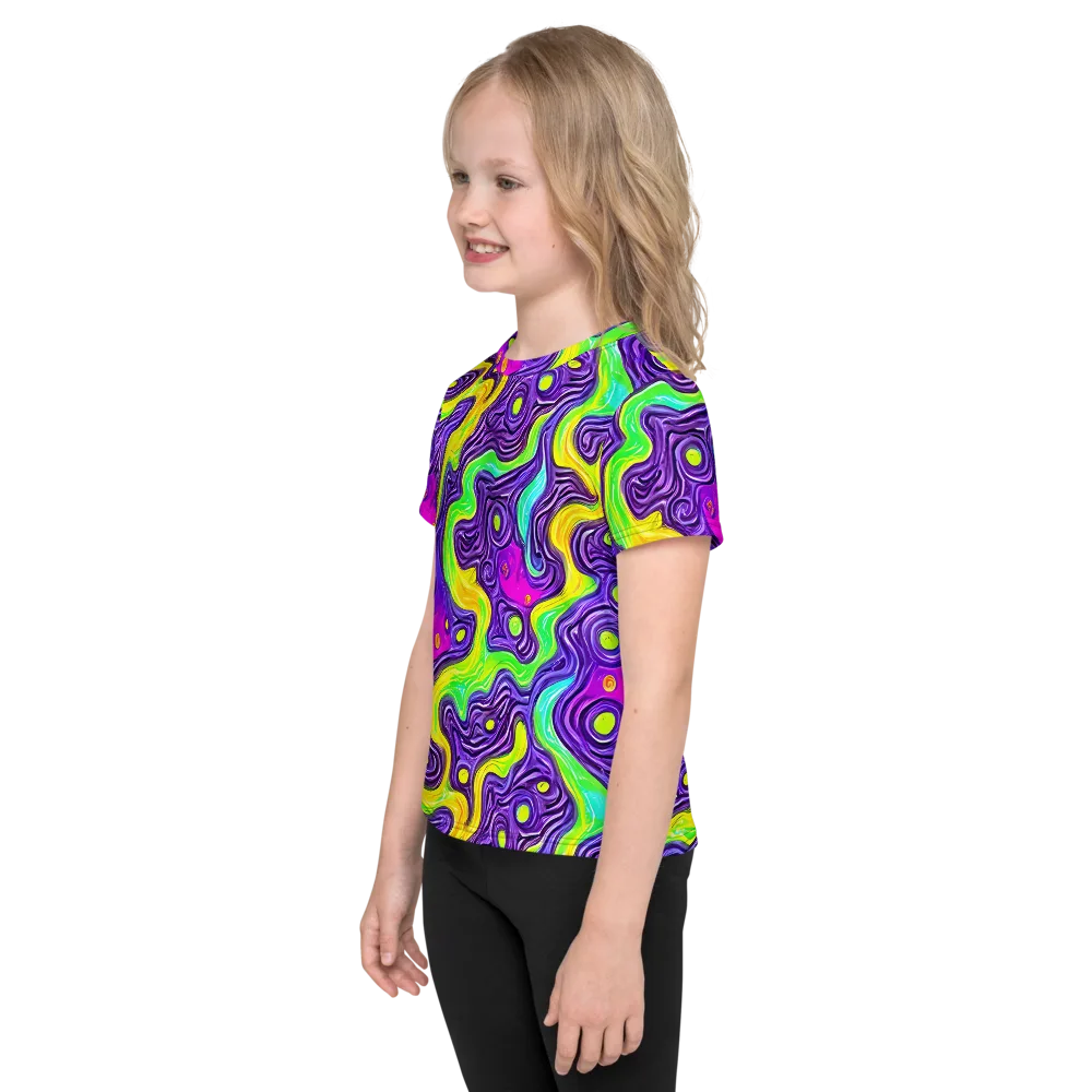 Psychedelic Pulse on Kids Crew Neck T-Shirt — Left