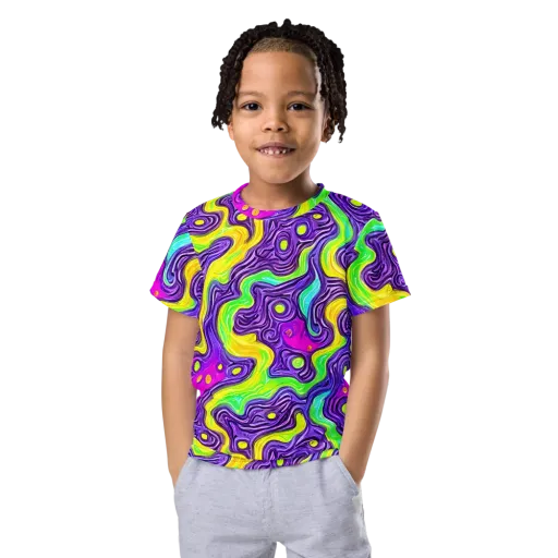 Psychedelic Pulse on a Kids Crew Neck T-Shirt