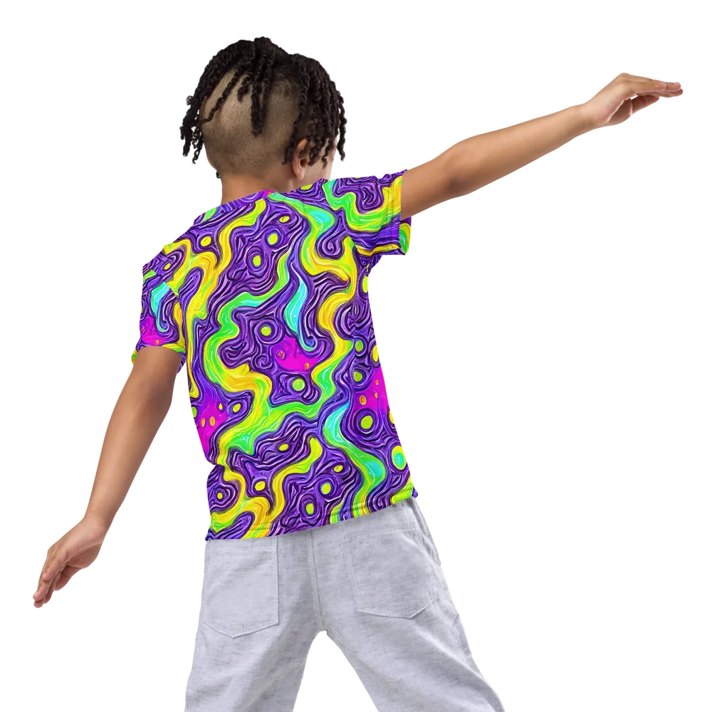 Psychedelic Pulse on Kids Crew Neck T-Shirt — Back