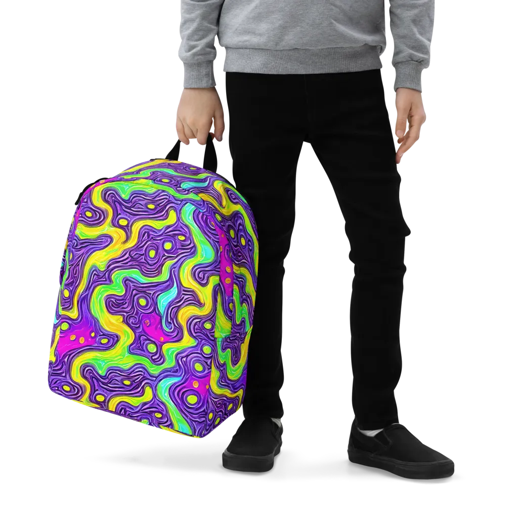 Psychedelic Pulse on Minimalist Backpack — Zoomed-in