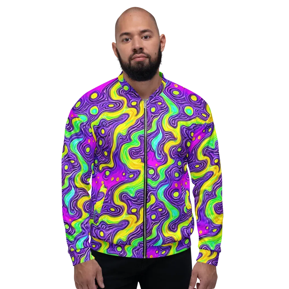 Psychedelic Pulse on Bomber Jacket — Front
