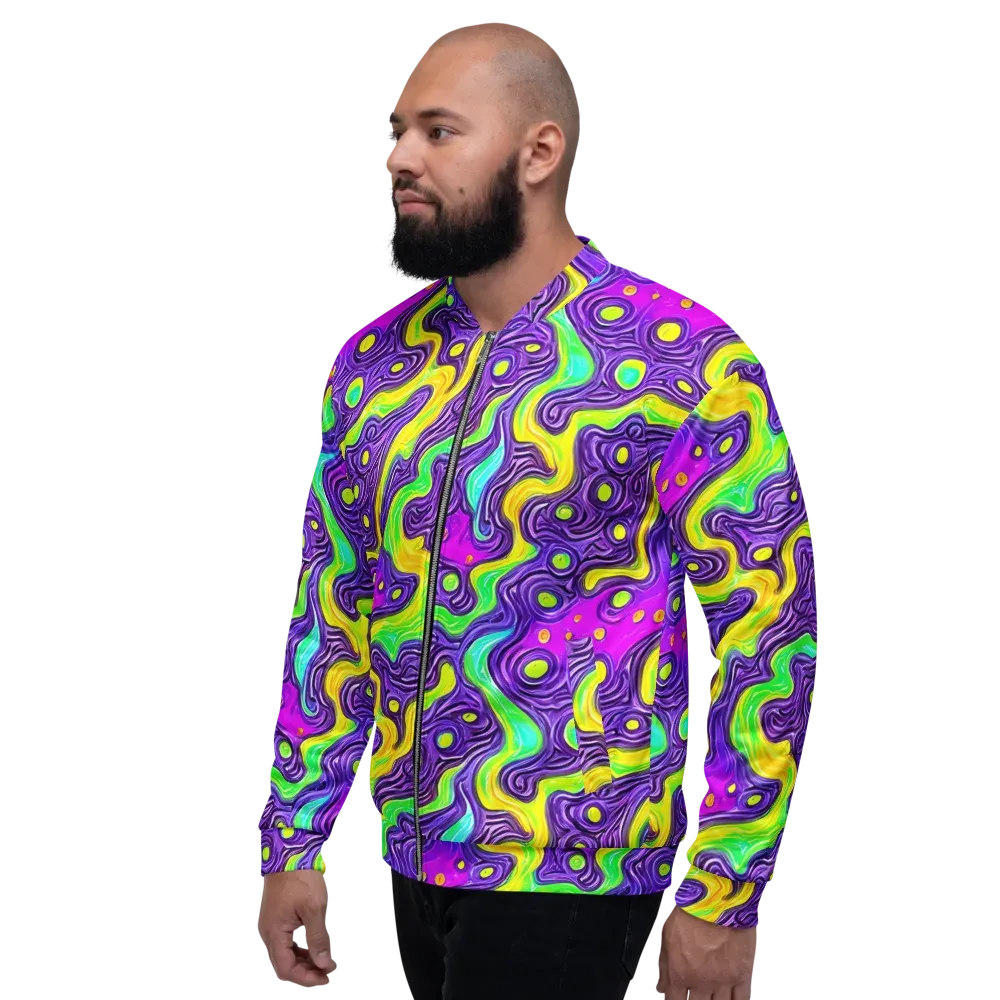 Psychedelic Pulse on Bomber Jacket — Left