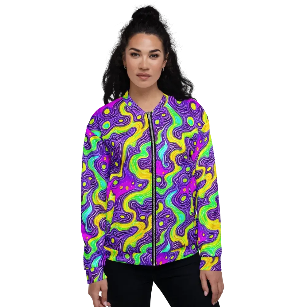 Psychedelic Pulse on Bomber Jacket — Front