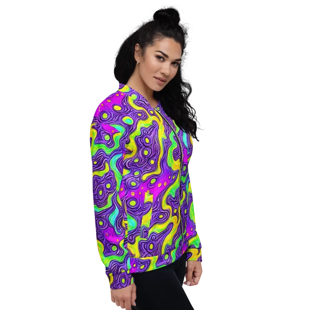 Psychedelic Pulse on Bomber Jacket — Right