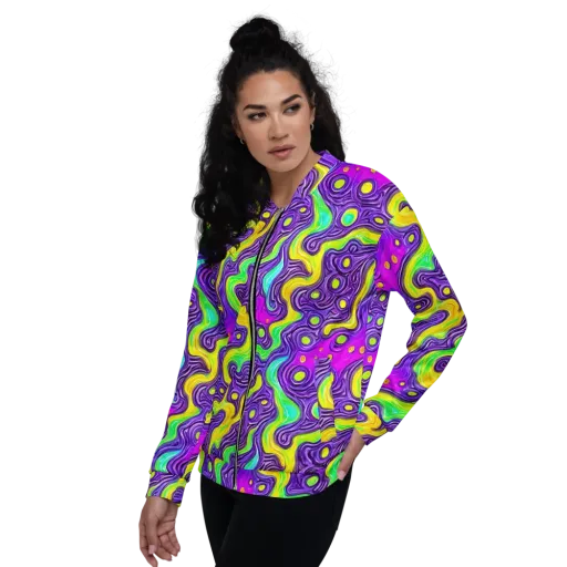 Psychedelic Pulse on a Bomber Jacket