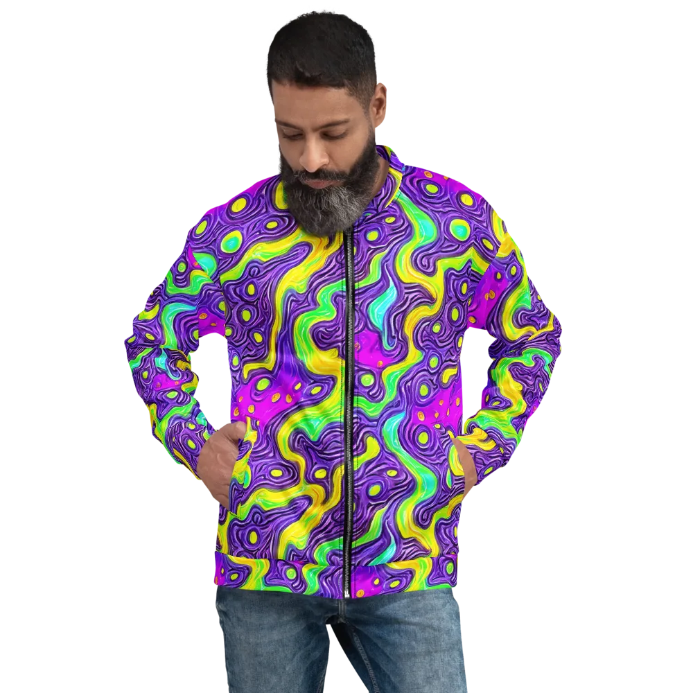 Psychedelic Pulse on Bomber Jacket — Front