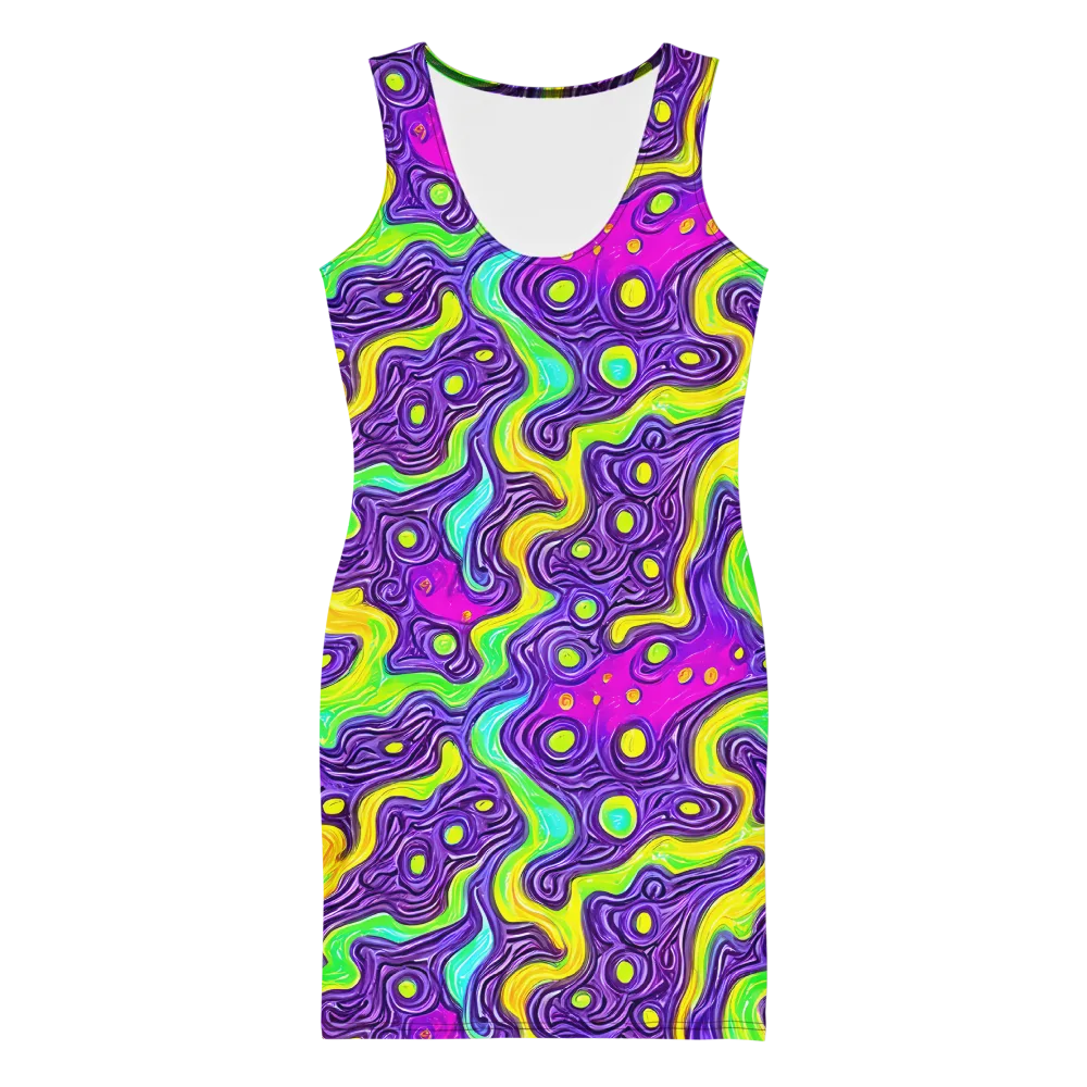 Psychedelic Pulse on Bodycon Dress — Front