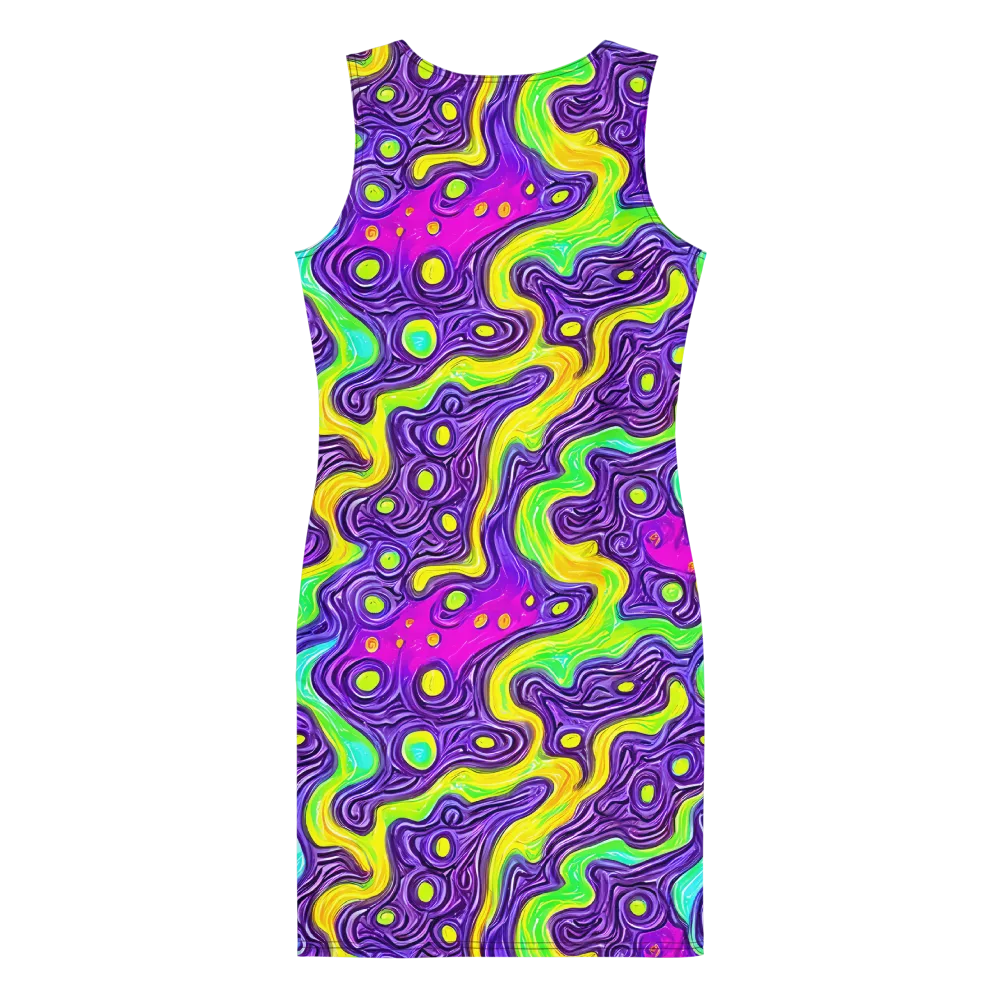 Psychedelic Pulse on Bodycon Dress — Back