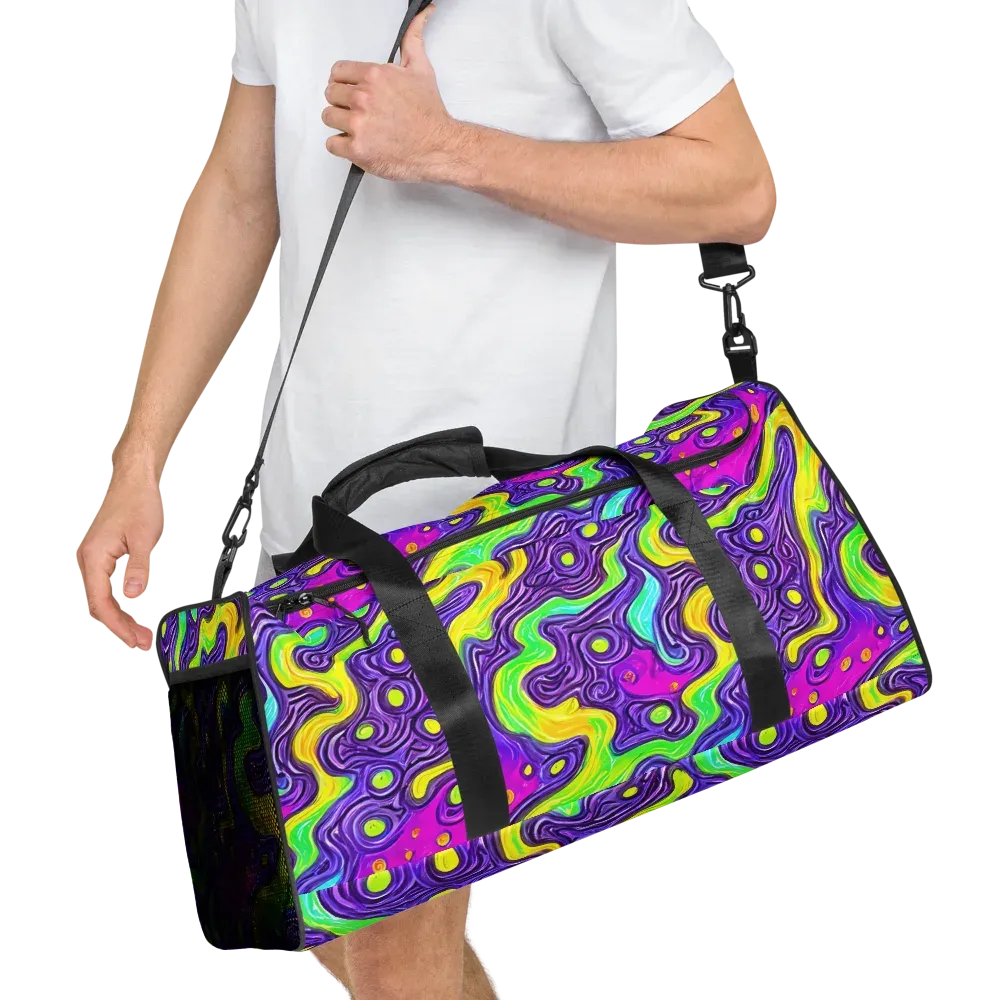Psychedelic Pulse on Duffle Bag — Right Front