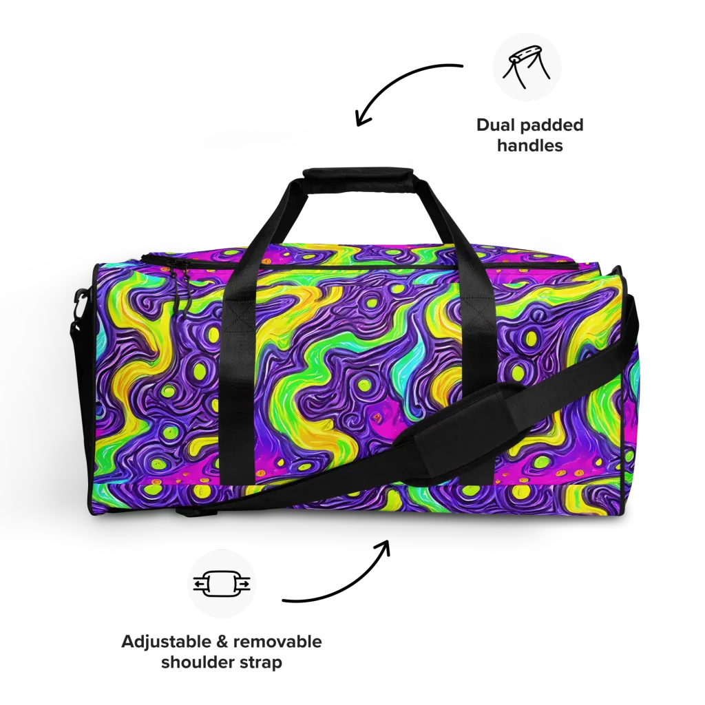 Psychedelic Pulse on Duffle Bag — Front