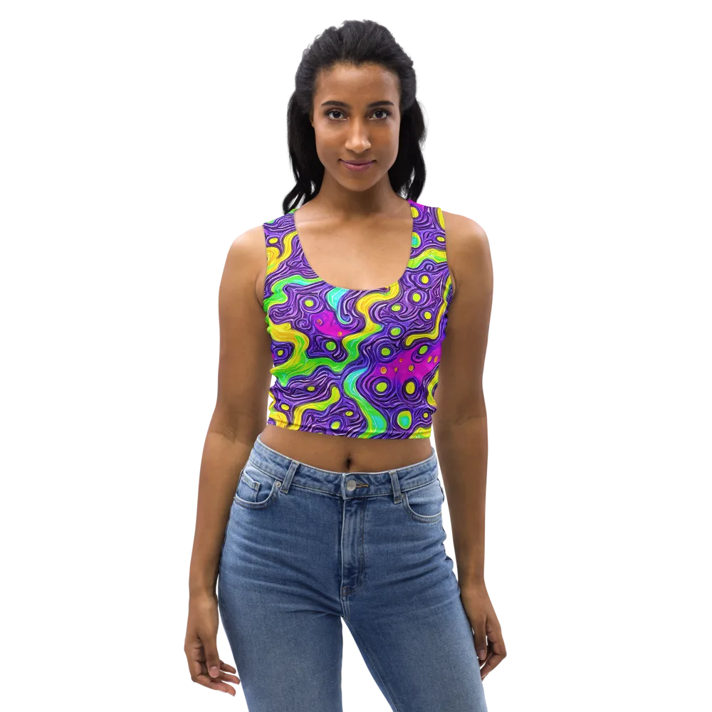 Psychedelic Pulse on Crop Top — Front