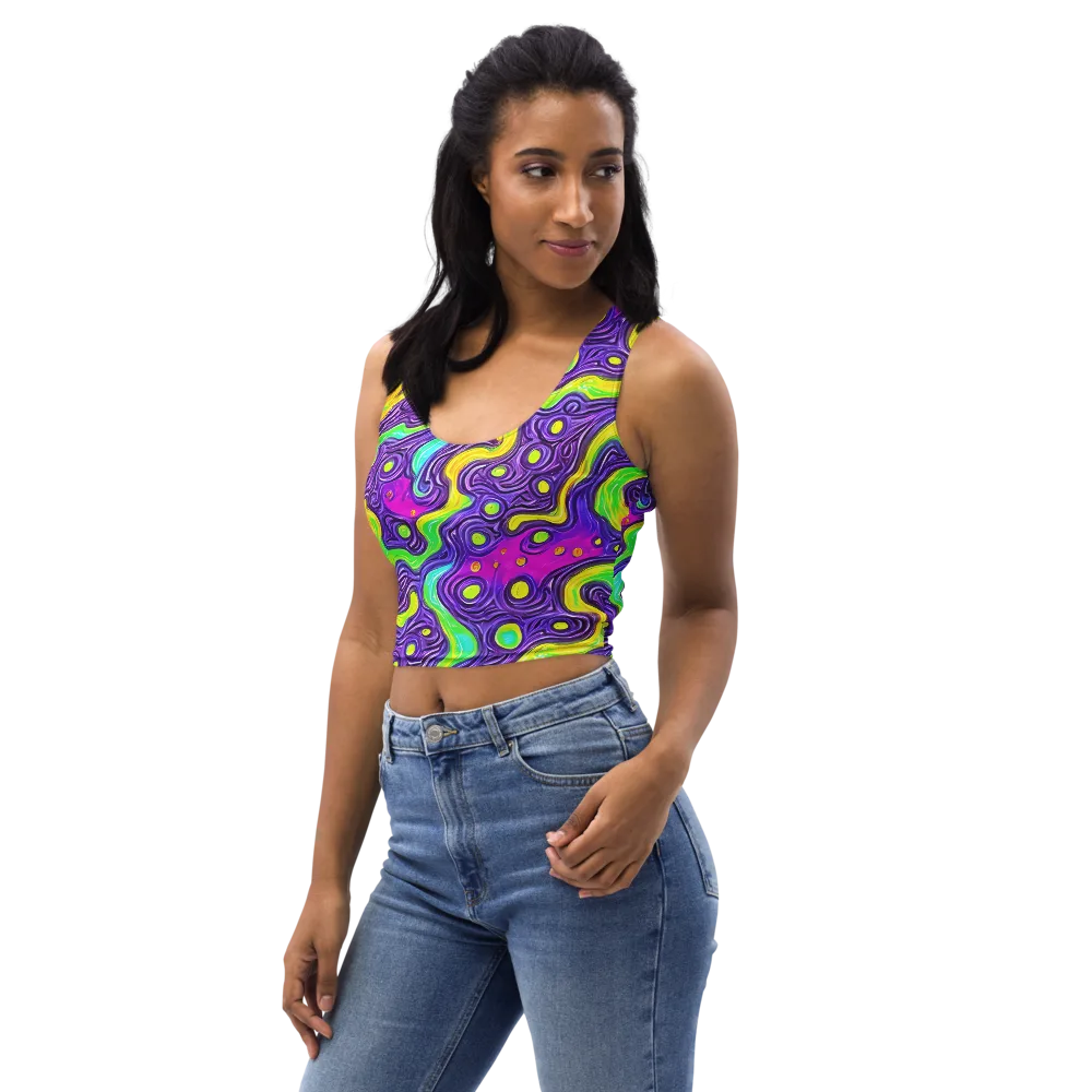 Psychedelic Pulse on Crop Top — Left Front
