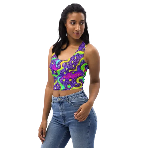 Psychedelic Pulse on a Crop Top