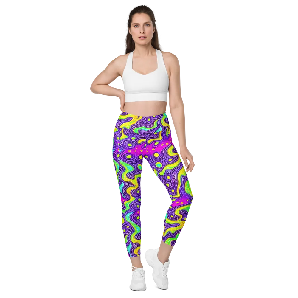 Psychedelic Pulse on Leggings with Pockets — Front