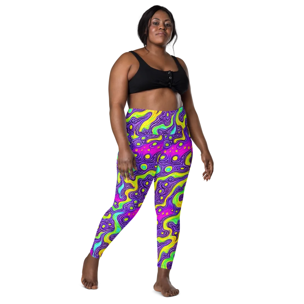 Psychedelic Pulse on Leggings with Pockets — Front