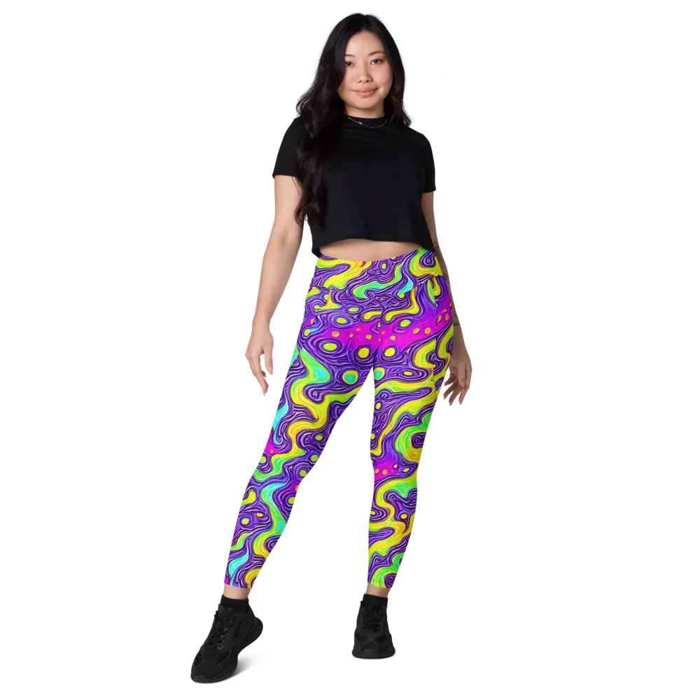 Psychedelic Pulse on Leggings with Pockets — Front