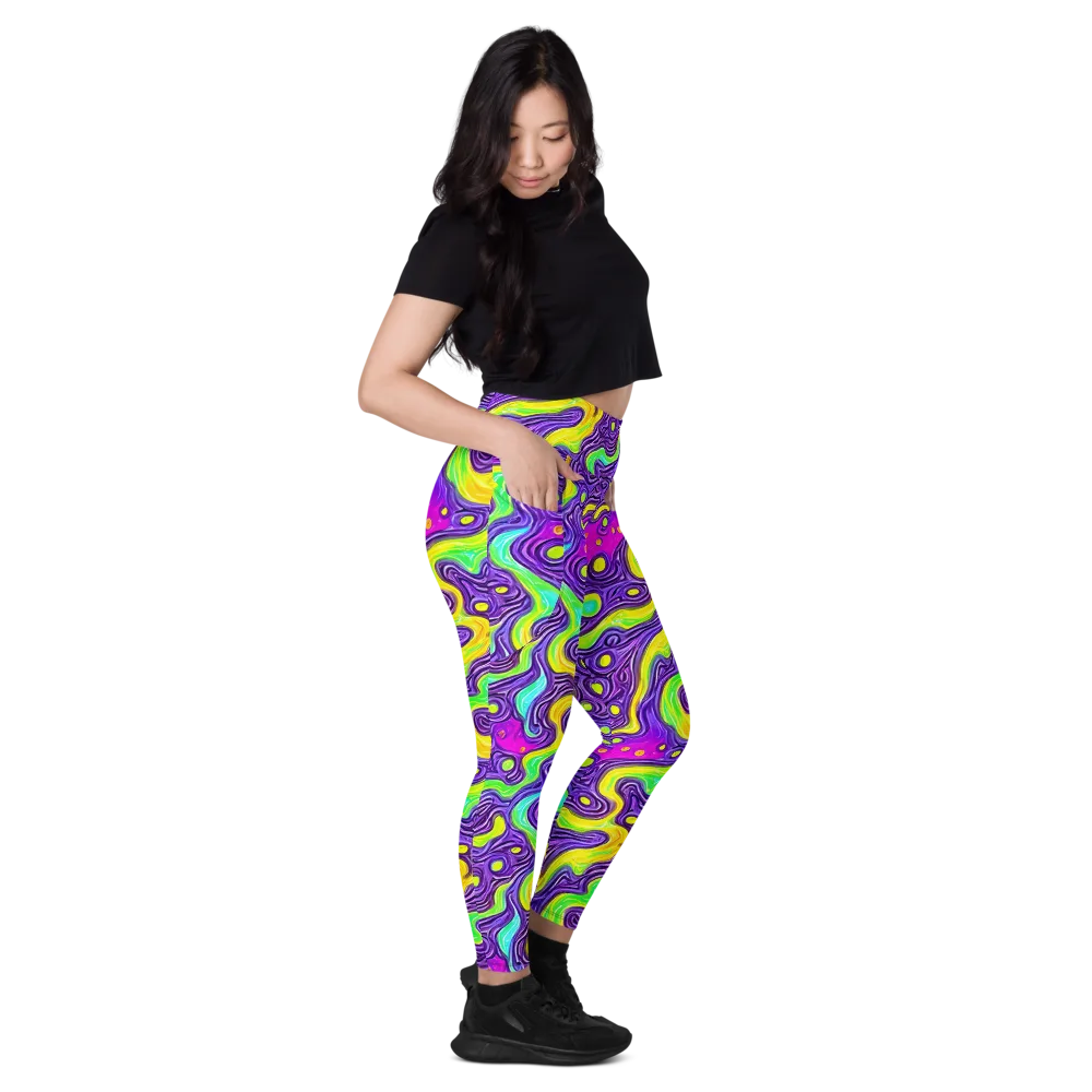 Psychedelic Pulse on Leggings with Pockets — Right
