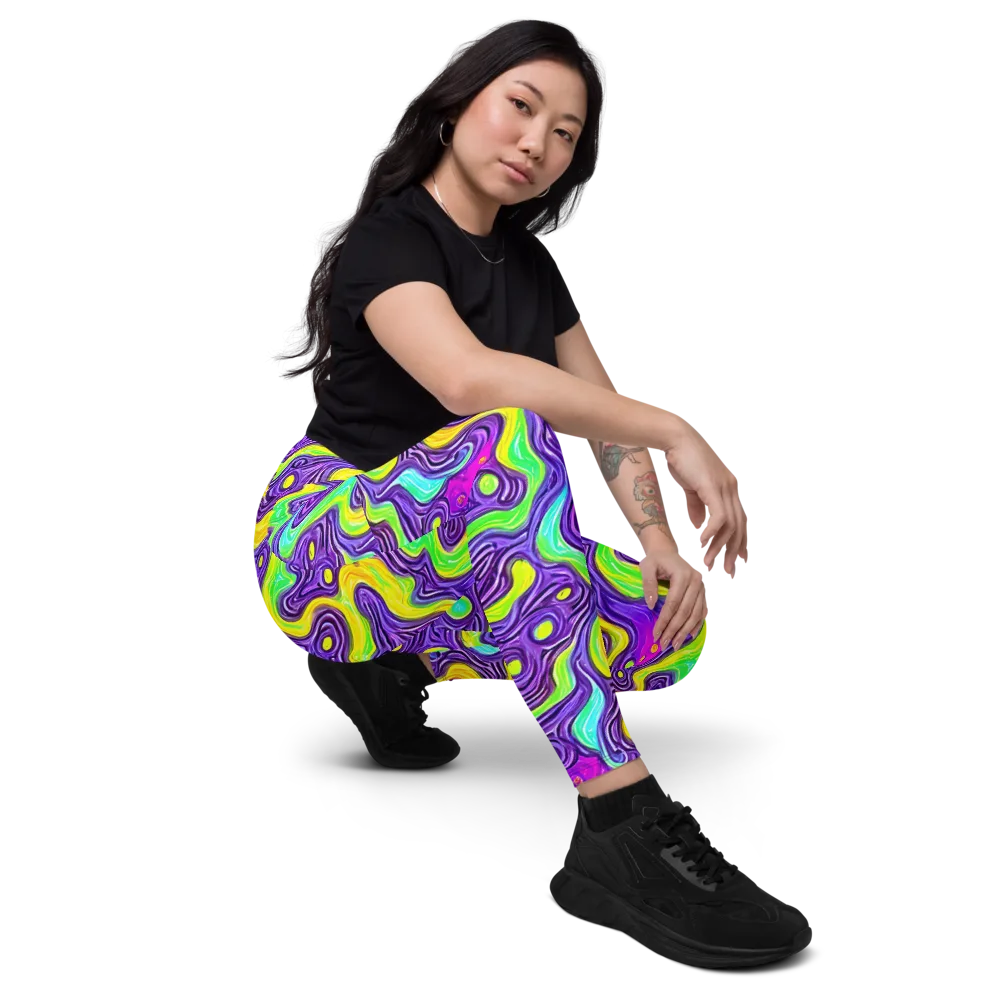 Psychedelic Pulse on Leggings with Pockets — Right Front