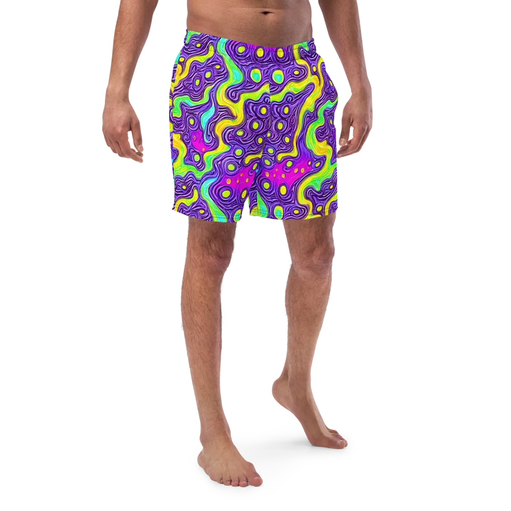 Psychedelic Pulse on Swim Trunks — Front