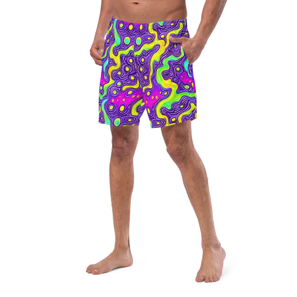 Psychedelic Pulse on Swim Trunks — Left Front